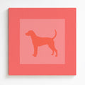 Meeboo Cameo of a Hound Dog in Melon on Canvas Wall Art