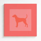 Meeboo Cameo of a Hound Dog in Melon on Canvas Wall Art