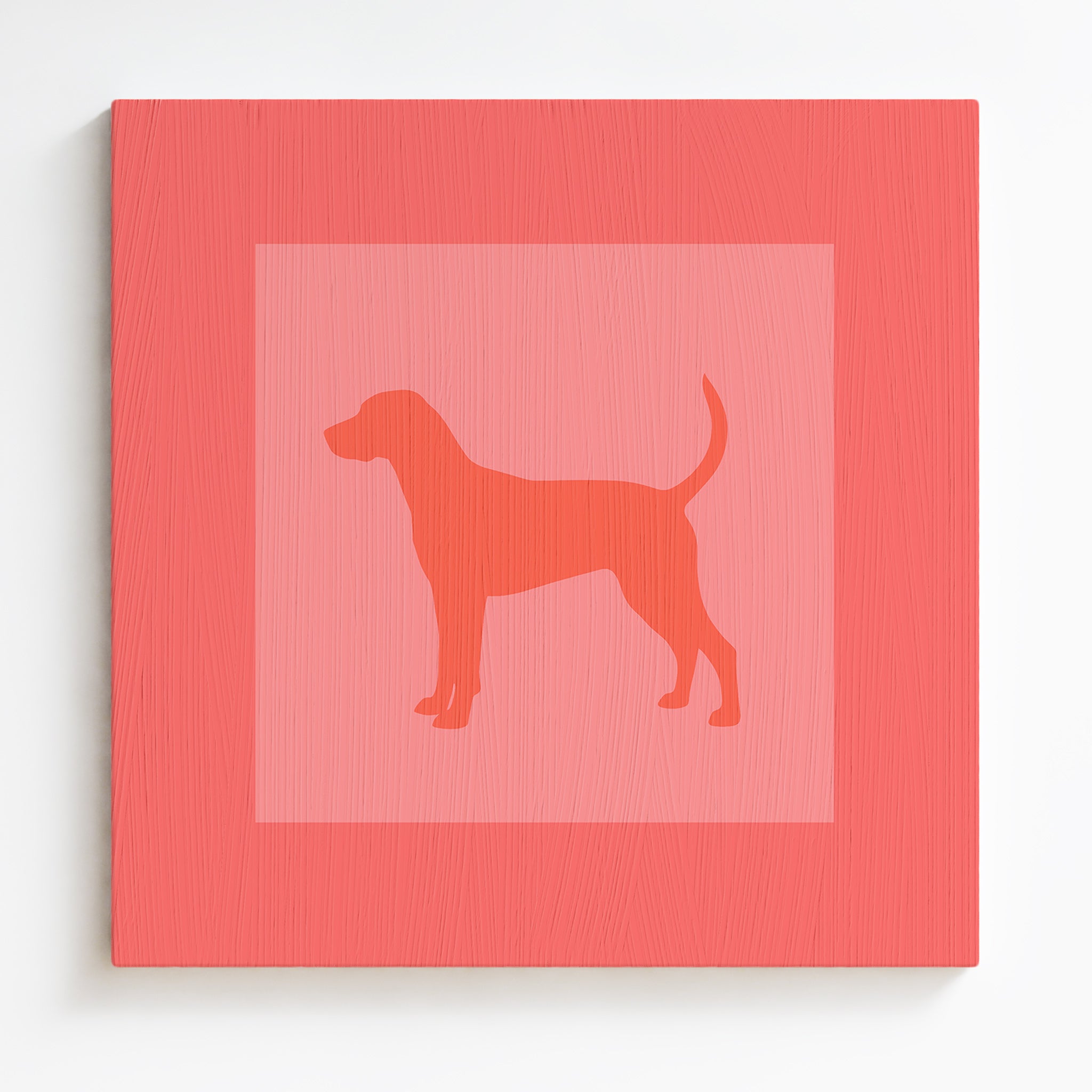 Meeboo Cameo of a Hound Dog in Melon on Canvas Wall Art