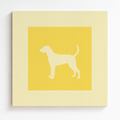Meeboo Cameo of a Hound Dog in Sunny Yellow on Canvas Wall Art